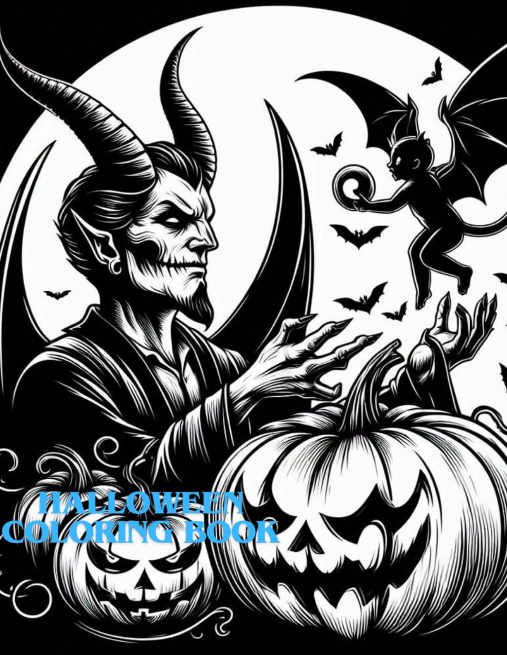 Halloween Coloring Book: 40 Page Lucifer Satanist Ritual Pumpkin Prank Death