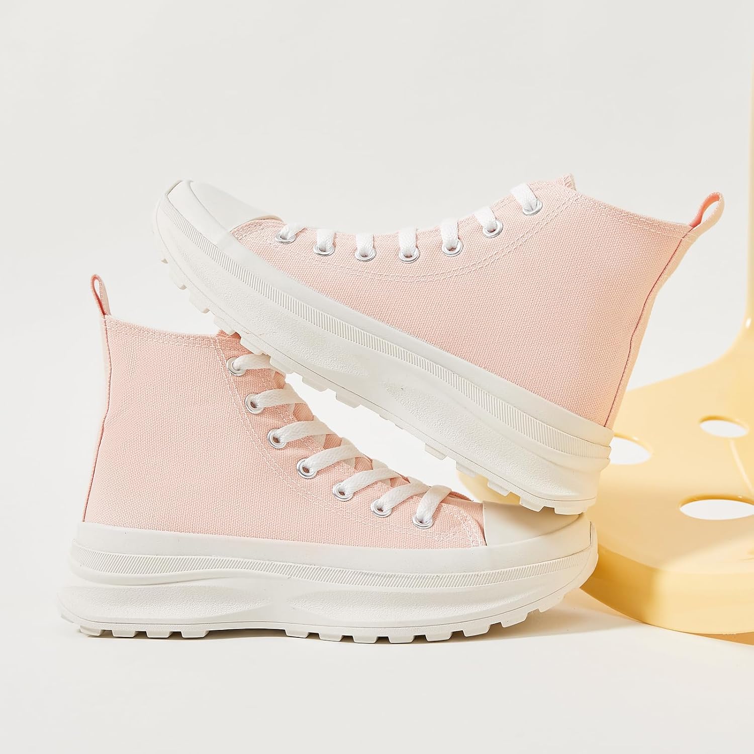 Yageyan Womens High Top Sneakers - Platform Shoes, Canvas, Tennis, Classic, Casual, Comfortable - Image 3