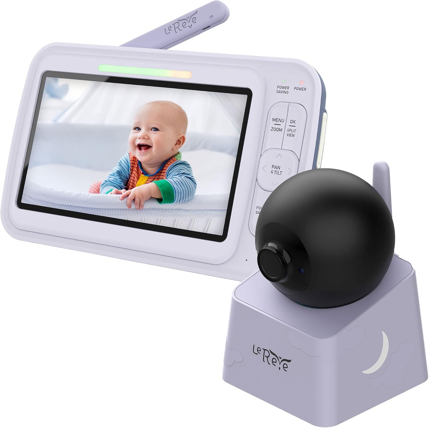 LEREVE 5" HD Low EMF Baby Monitor, Auto Noise Reduce