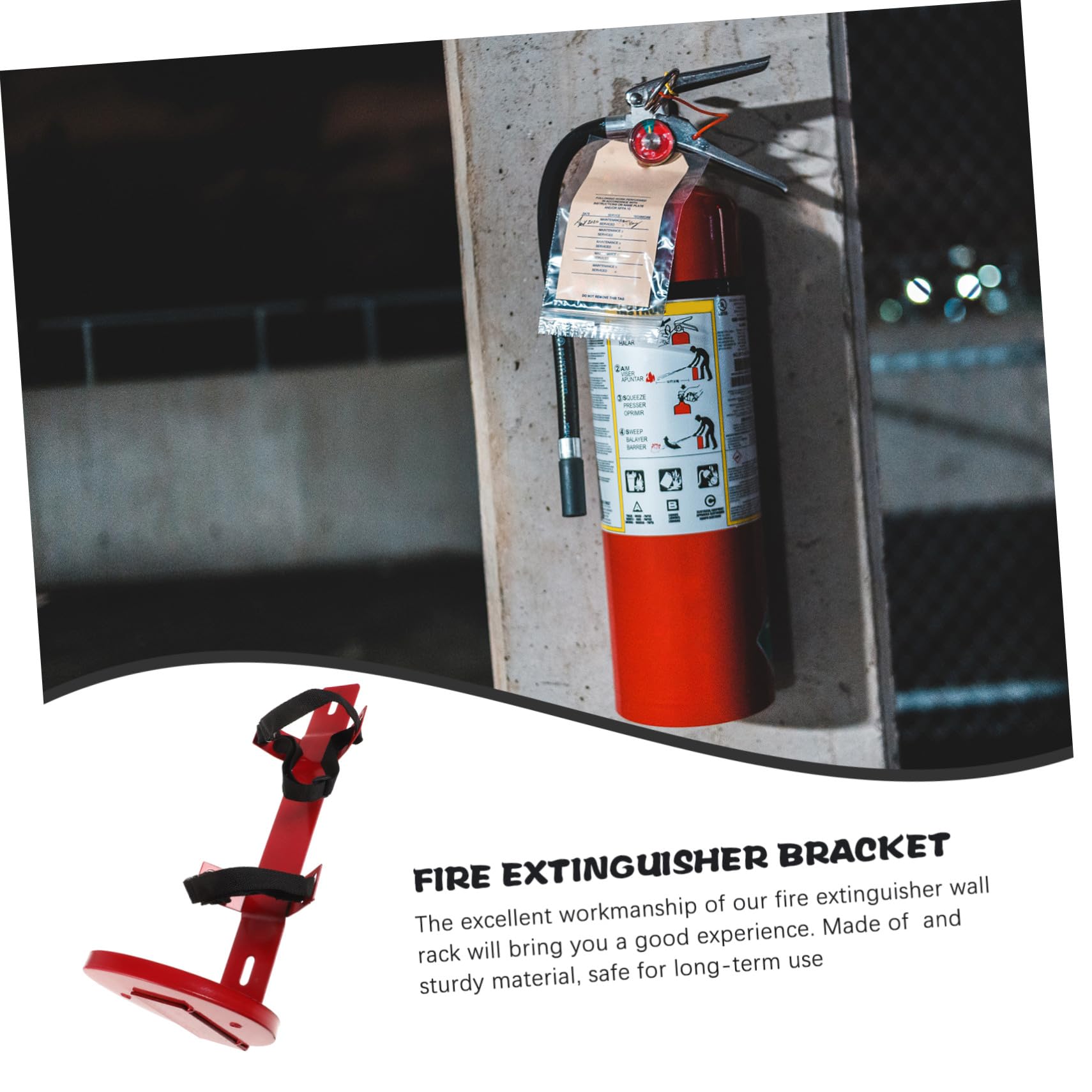 SHINEOFI Soporte Resistente para Extintores de Incendios Montaje Seguro para Vehículos de Pasajeros y Autobuses Instalación Rápida y Fiable Soporte con Correa para Fijación Estable Mejora