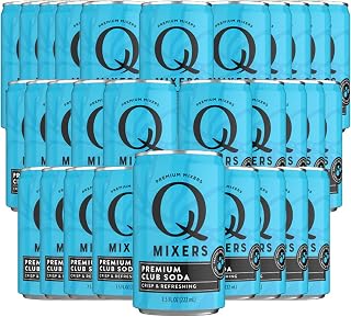 Q Mixers Club Soda, Premium Cocktail Mixer Made with Real Ingredients 7.5oz Cans | 30 PACK