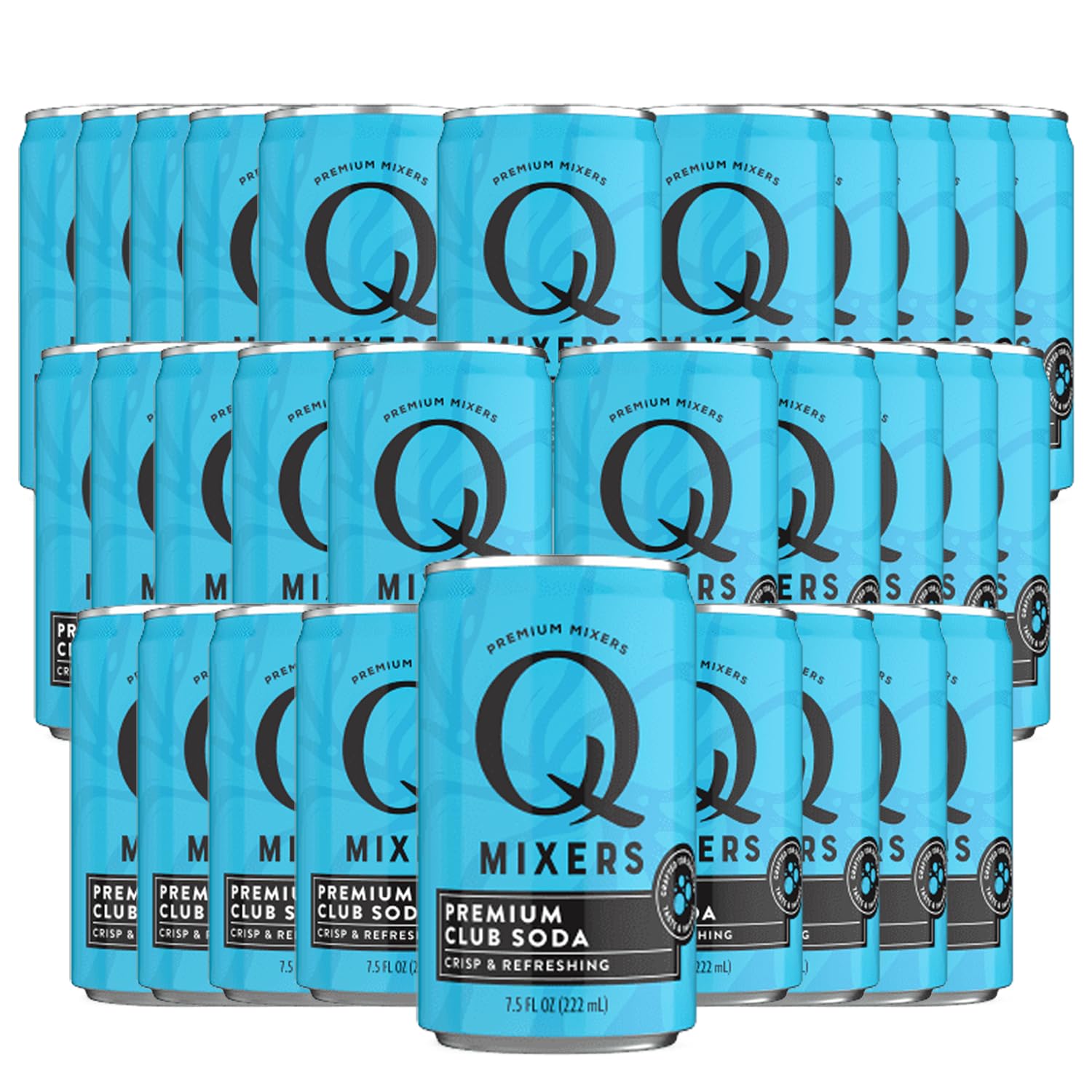 (BB:02/2025)(30 PACK )Q Mixers Club Soda, Premium Cocktail Mixer Made with Real Ingredients 7.5oz Cans | 30 PACK