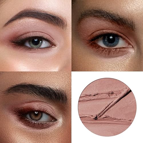 Miniatura 5 de LUXAZA Sombra de ojos en barra con brocha mezcladora, maquillaje hipoalergénico para sombra de ojos, profesional impermeable y de larga duración,