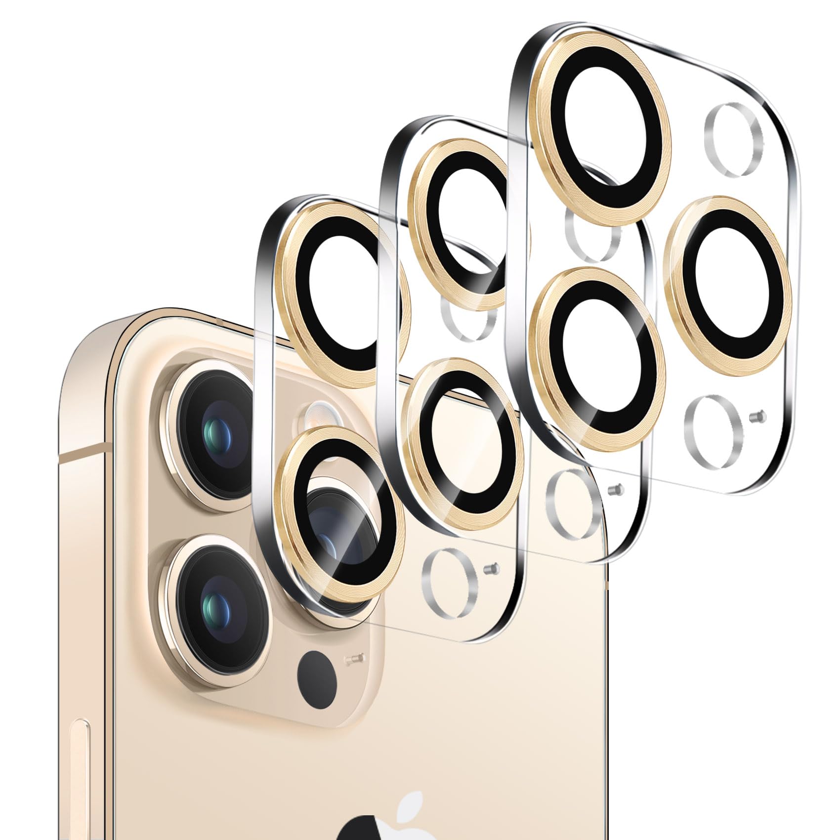 3 Pack Tempered Glass Camera Lens Protector for iPhone 13 Pro 6.1" & iPhone 13 Pro Max 6.7", Ultra HD, 9H Hardness, Anti-Scratch, Case Friendly, Easy to Install [No Affect on Night Shots]
