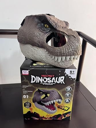 Full Head Dinosaur Mask,Hard Plastic Realistic Dino Head Mask with Moving Jaw,Halloween Roaring T-rex Costume for Role-Play Party,Christmas,Masquerade,Dinosaur Costume Headgear Gift