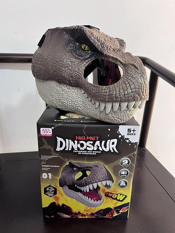 Full Head Dinosaur Mask,Hard Plastic Realistic Dino Head Mask with Moving Jaw,Halloween Roaring T-rex Costume for Role-Play Party,Christmas,Masquerade,Dinosaur Costume Headgear Gift