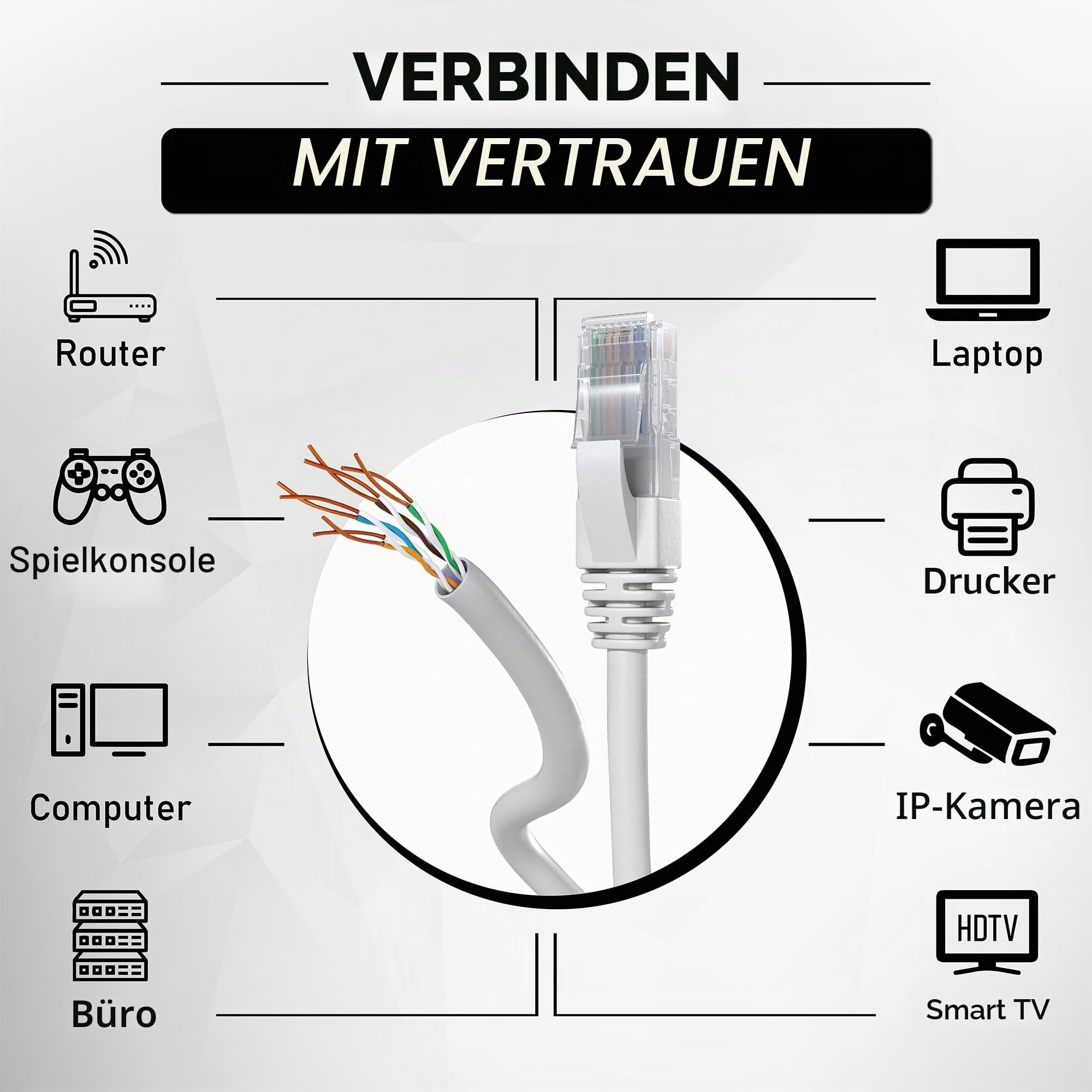 Mr. Tronic 305m Ethernet Netzwerkkabel Cat 5E, LAN Netzwerkkabel Für Schnelle & Zuverlässige Internet, AWG24 Massenkabel Cat 5E | Bulk Kabel 1 Gbps, 100 MHz, UTP CCA (305 Meter, Grau)
