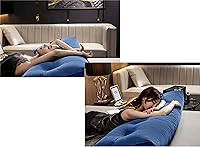Vista 5 de Almohada triangular de lectura para reposo en cama, cojín grande para cabecero, respaldo, almohada de cuña con funda extraíble y dos bolsillos Gris