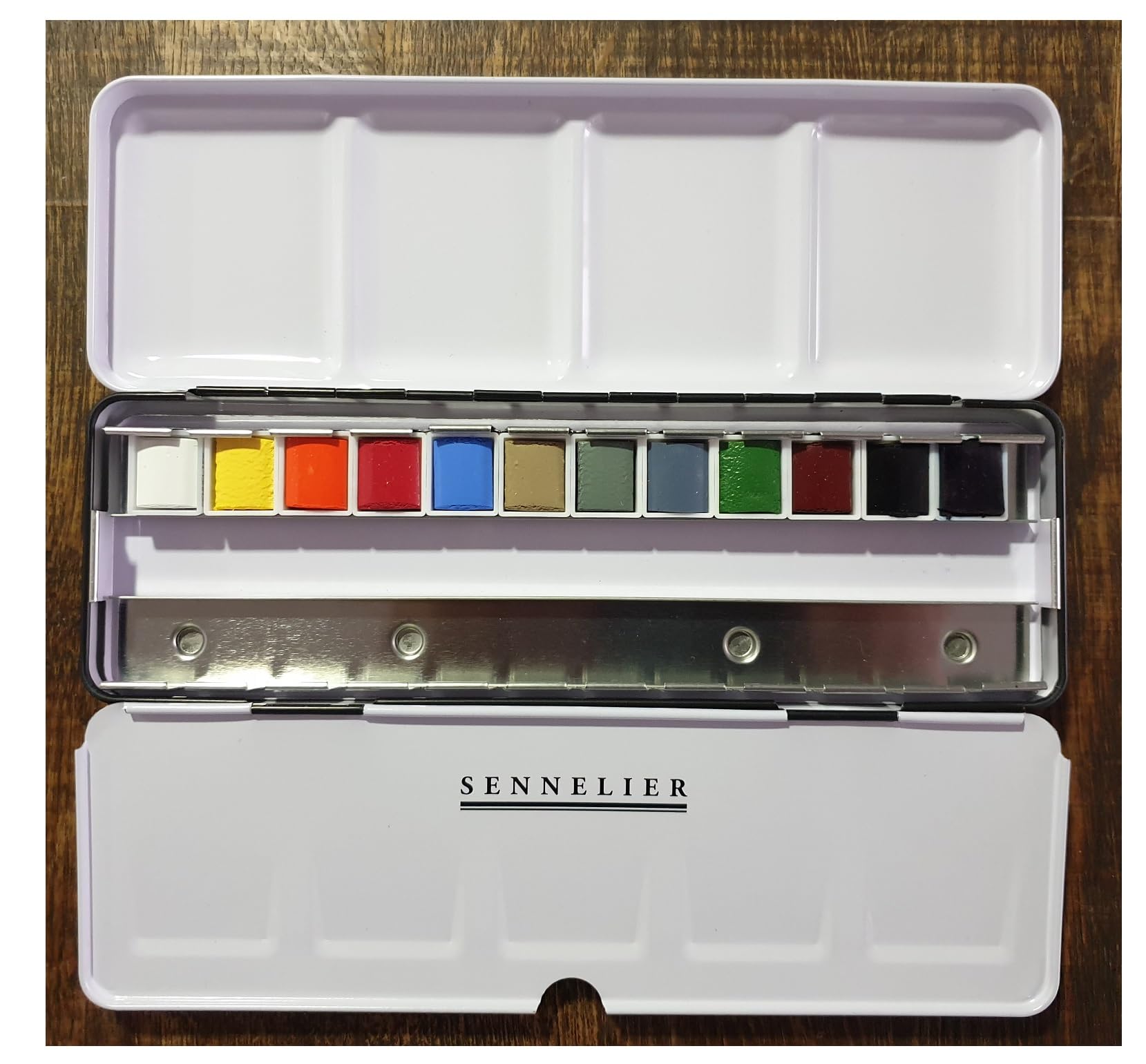 Sennelier Scatola di Pittura Acquarello Extra-Fine Set Ondine di Peretti .12 Mezzo Benne + Pennello e 1 carta