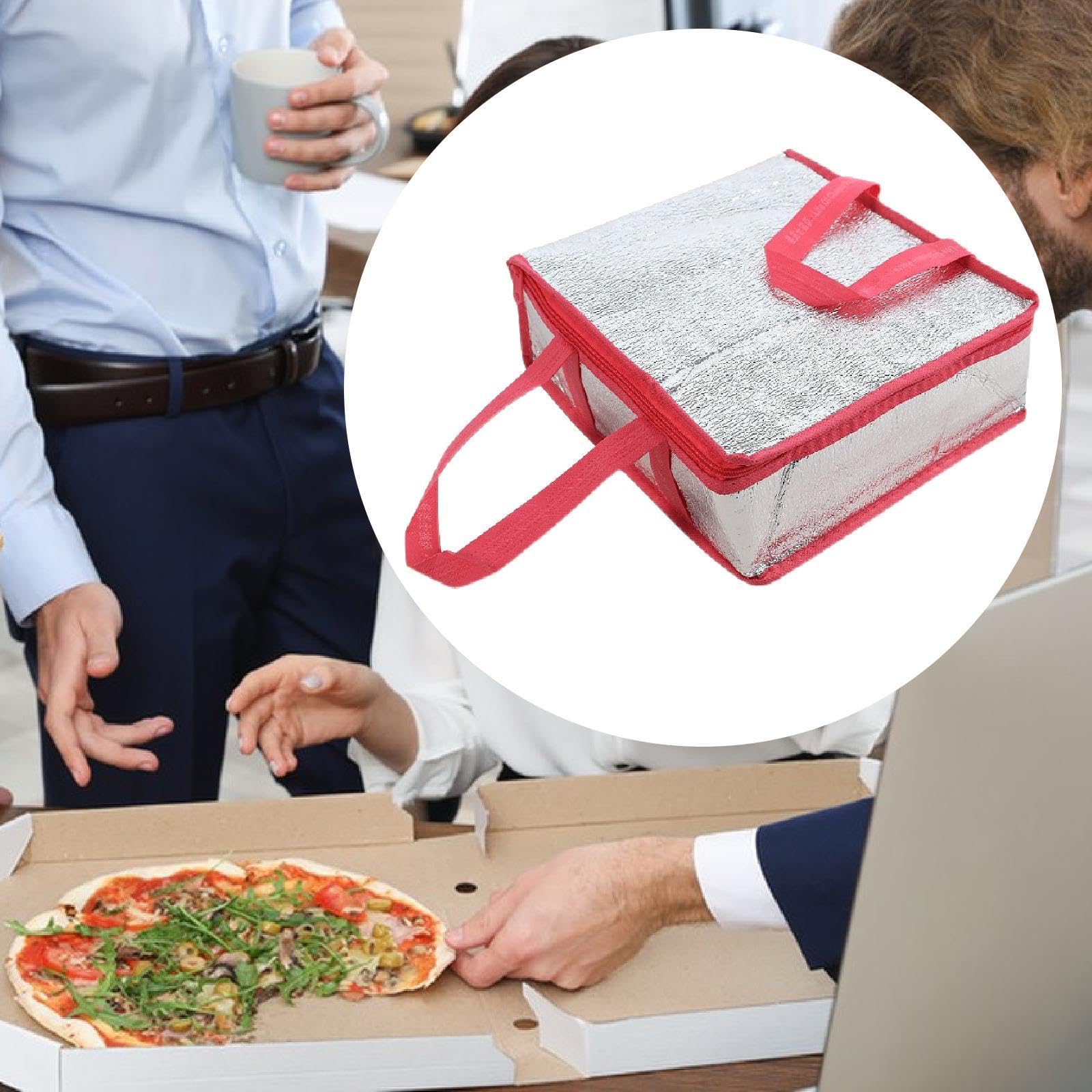 Isolierte Pizza Liefertasche, Tragbare Lebensmittelwärmtasche mit Griff, öldichte, Wasserdichte Einkaufstasche, Pizzaträger für Den Persönlichen, Rose Red 35x35x10cm