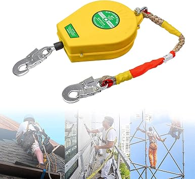 Heavy Duty Cable Self-retracting Lifeline Fall Prevention Roofwork Retractable Strap Personal Drop Protection Safety, 15m