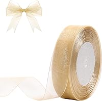 Vista 37 de Cinta de organza transparente azul real de 3/4 de pulgada, 50 yardas, cinta de gasa para envolver regalos, Navidad, Halloween, decoración de ramo