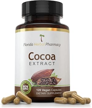 Florida Herbal Pharmacy, Cocoa Extract Capsules 101 120 Capsules, Two Months Supply