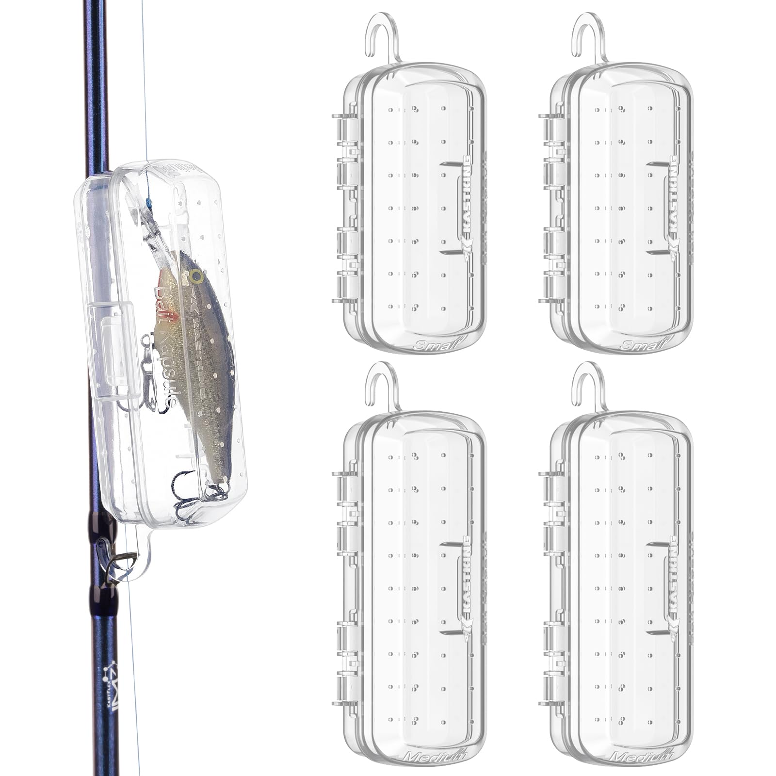 KastKing Bait Kapsule – Lure Cover with Vent Holes, Protects Hooks, Multiple Sizes (S, M, L, Jumbo,Drop Shot) - Multiple Attachments for Freshwater &