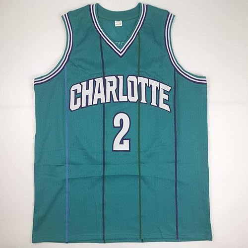 Miniatura 4 de Autographed/Signed Larry Johnson Charlotte Teal Basketball Jersey PSA/DNA COA
