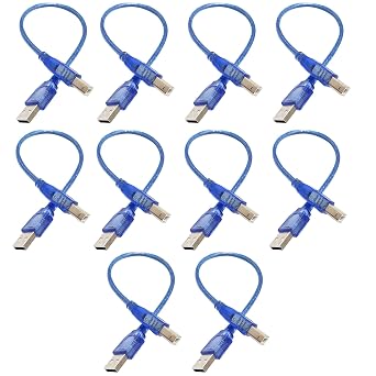 SmaringRobot USB-A Male to USB-B Male 2.0 Cable, 11.81Inch, Blue, Cable Wire with 480 Mbps Transfer Speed for Printer Connect to a PC or Mac, External Hard Drive, Plated Connectors
