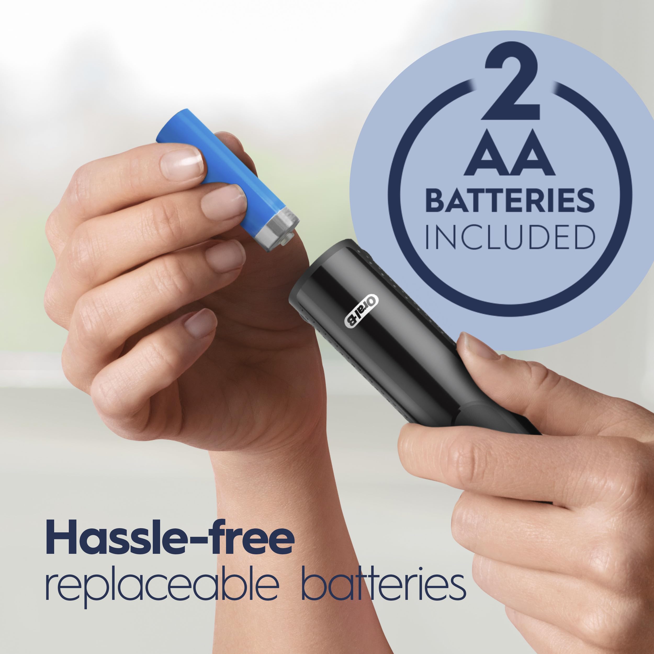 Oral-B Pro 100 CrossAction, Battery Powered Toothbrush, Black, 1 Count (Pack of 1)