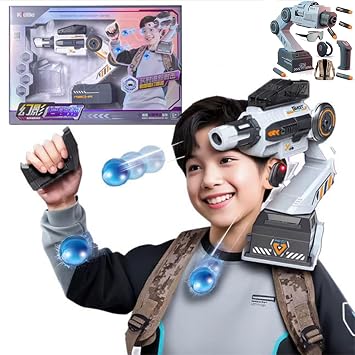 Smart Tracking Mechanical Arm Launcher, Shoulder-Mounted Robot Toy with Dual Control Modes, Inductive Head & Hand Motion Sensing for Teens Adults Cosplay and Interactive Gaming Orange-B