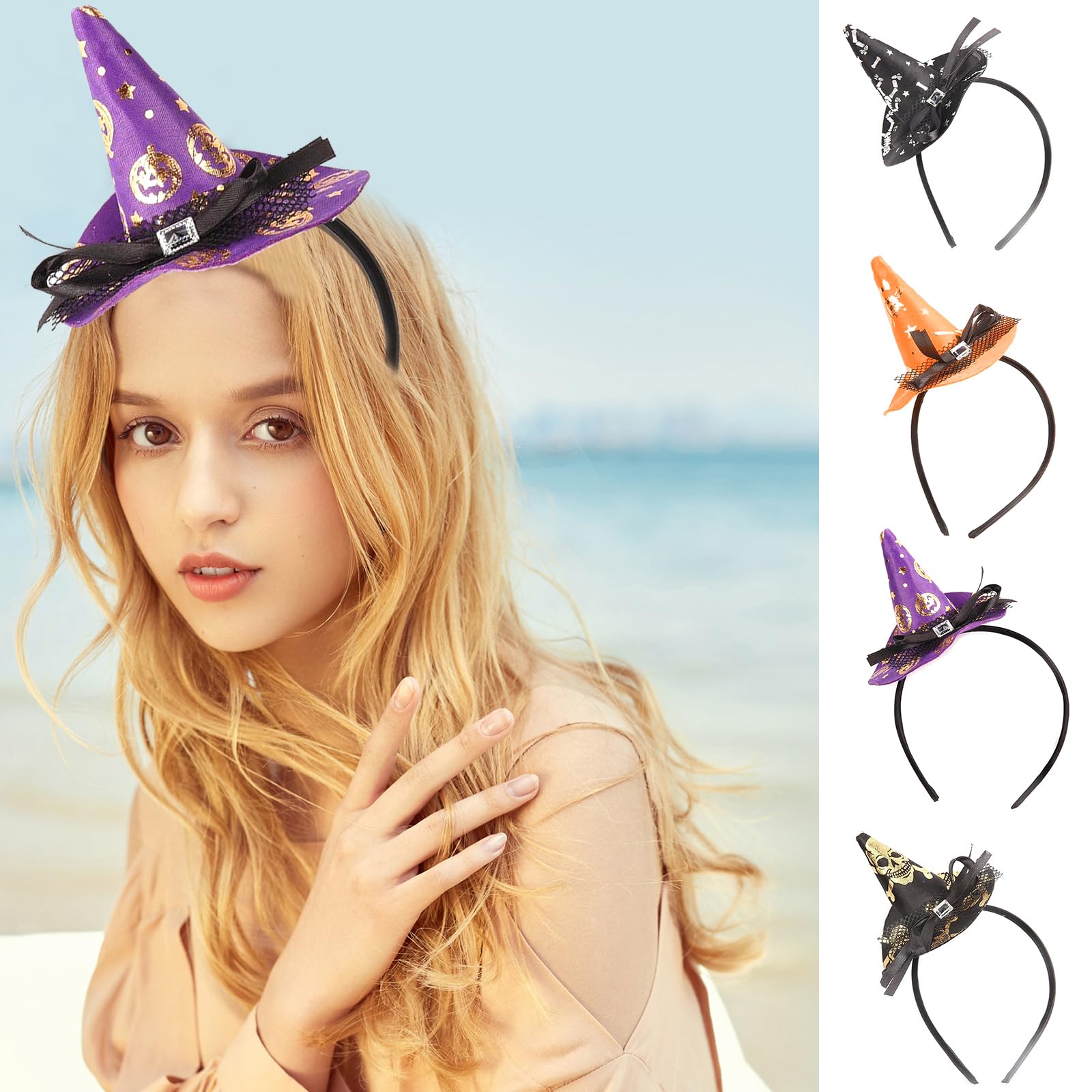 Halloween Headband Witch Hat Hairband Cosplay Decors Children Festival Role Play Stage Accessories