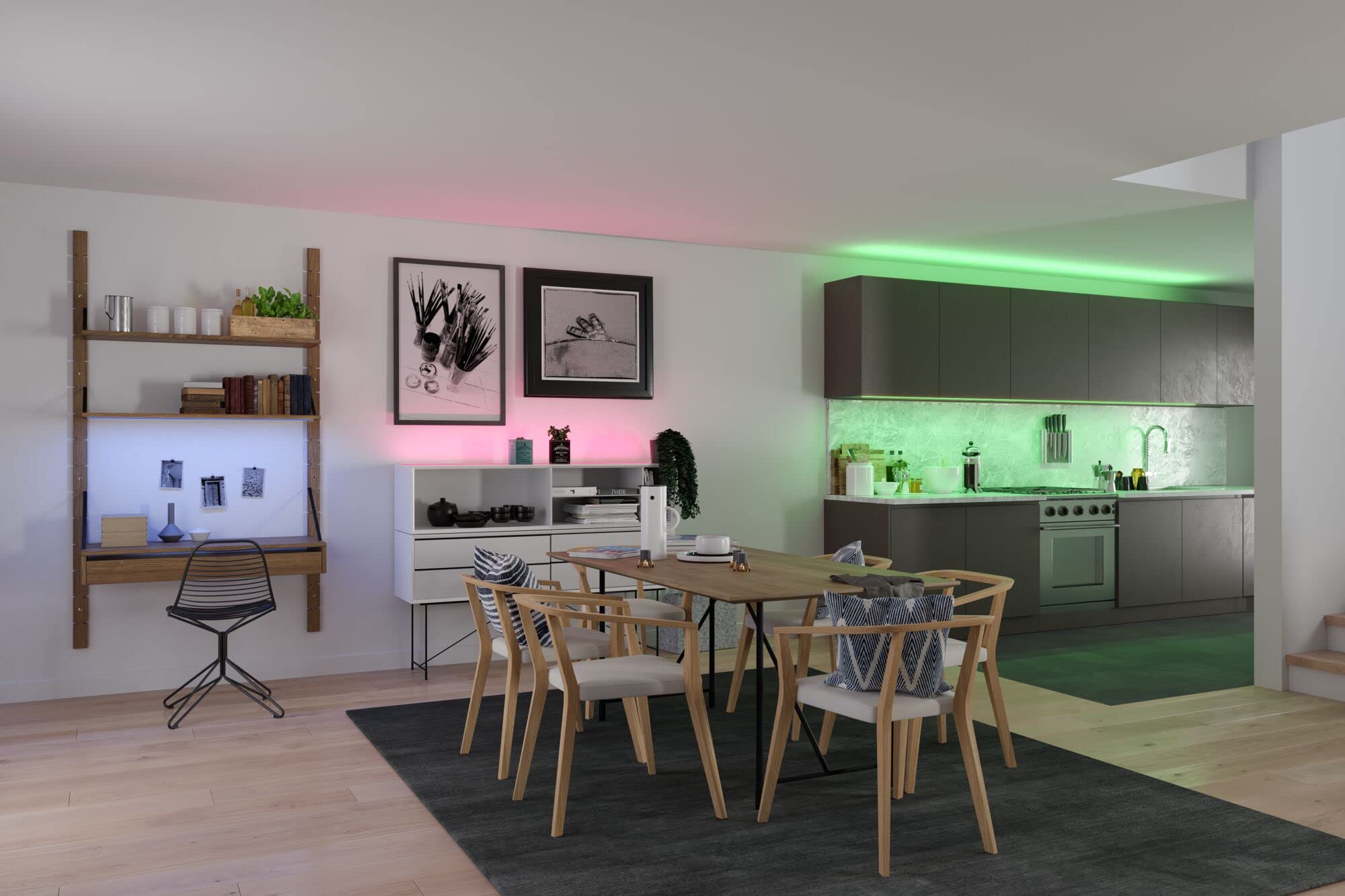 Paulmann 78864 SimpLED LED Strip Full-Line COB Komplettset 3m 22W 990lm 840LEDs/m RGB 24VA dimmbar Weiß Metall
