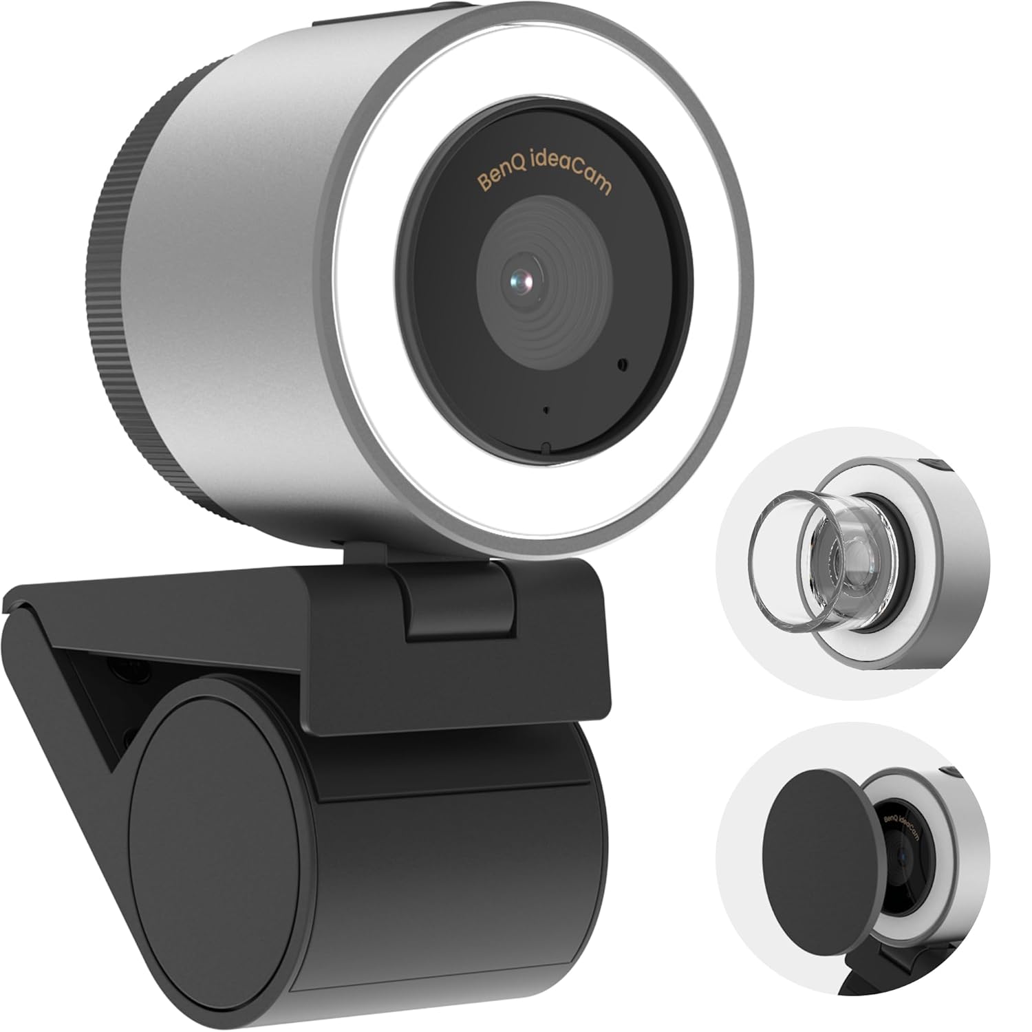 BenQ Ideacam S1 Plus,Webcam with Noise Canceling Microphone & Light,Webcam to Document Cameras & Macro View,USB Web Cam for Computer,Video Streaming,15X Zoom Lens,Privacy Cover-Digital Zoom,Grey