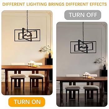 Bosomfr 19.7'' Modern Chandelier 4-Light, Black Farmhouse