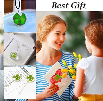 Dried Pressed Flowers Leaves, HEISENLIN 42PCS Real Natural Four Leaf Clovers for Art DIY Crafts Embellishment Decors Craft Resin Jewelry Card Making DIY Scrapbooking