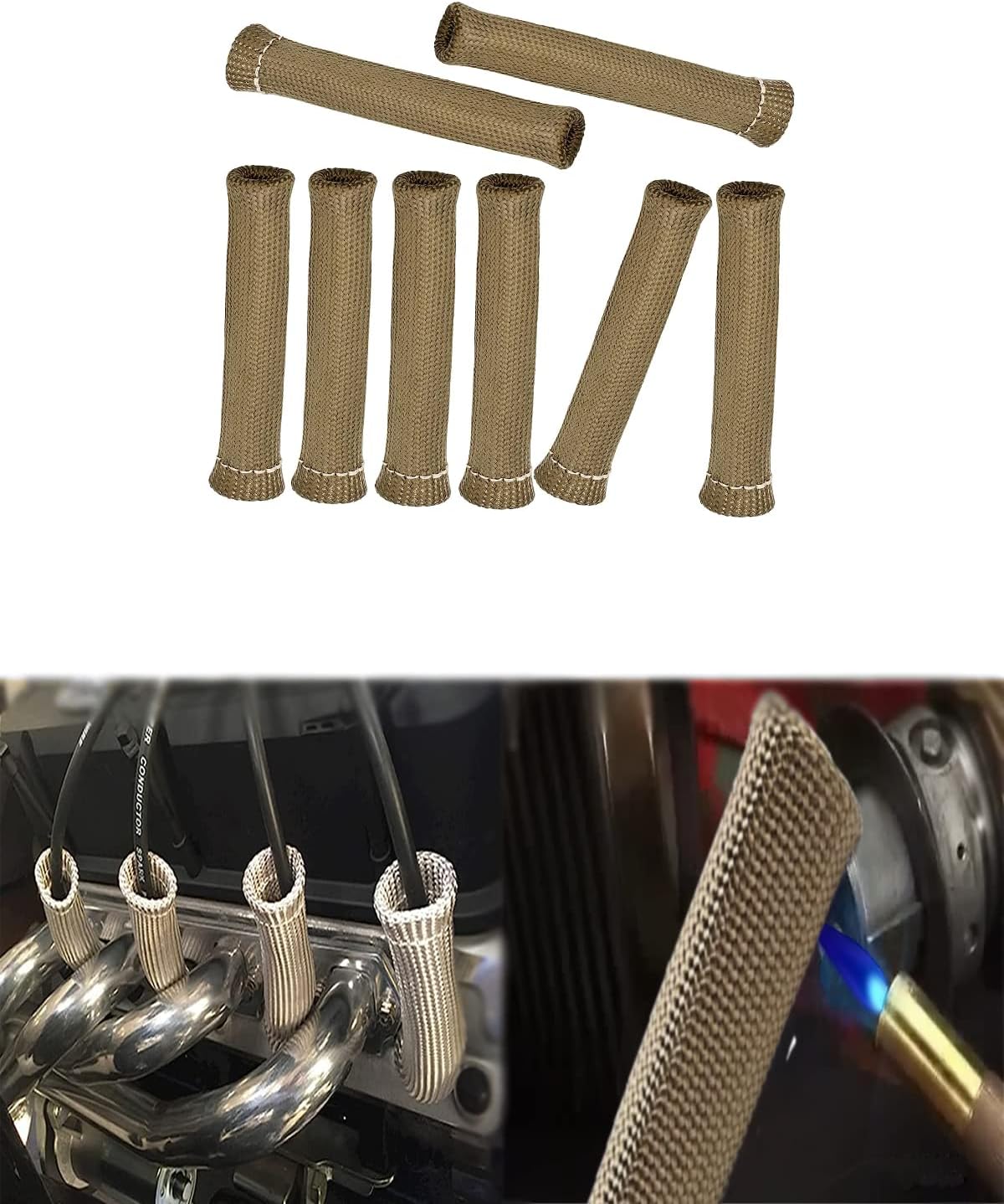 Spark Plug Wire Heat Shield 8 PCS 2500° Spark Plug Wire