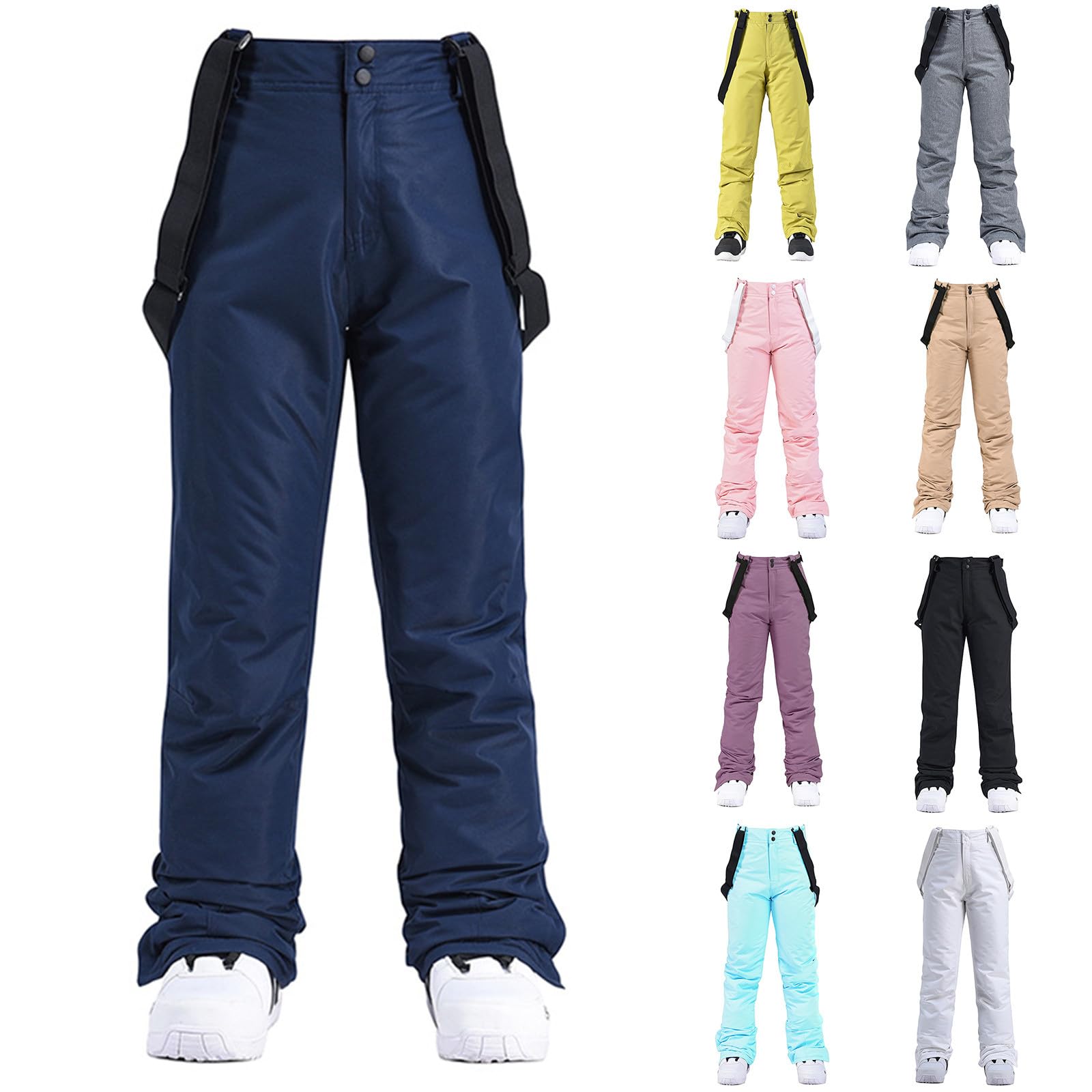 Skihose Damen Herren Winter Schneehose Wasserdicht Warm Gefüttert Softshellhose Hosenträgerhose Mit Verstellbarer Latzhose Outdoorhose Winddicht Snowboardhose Funktionshose Thermohose Frauen