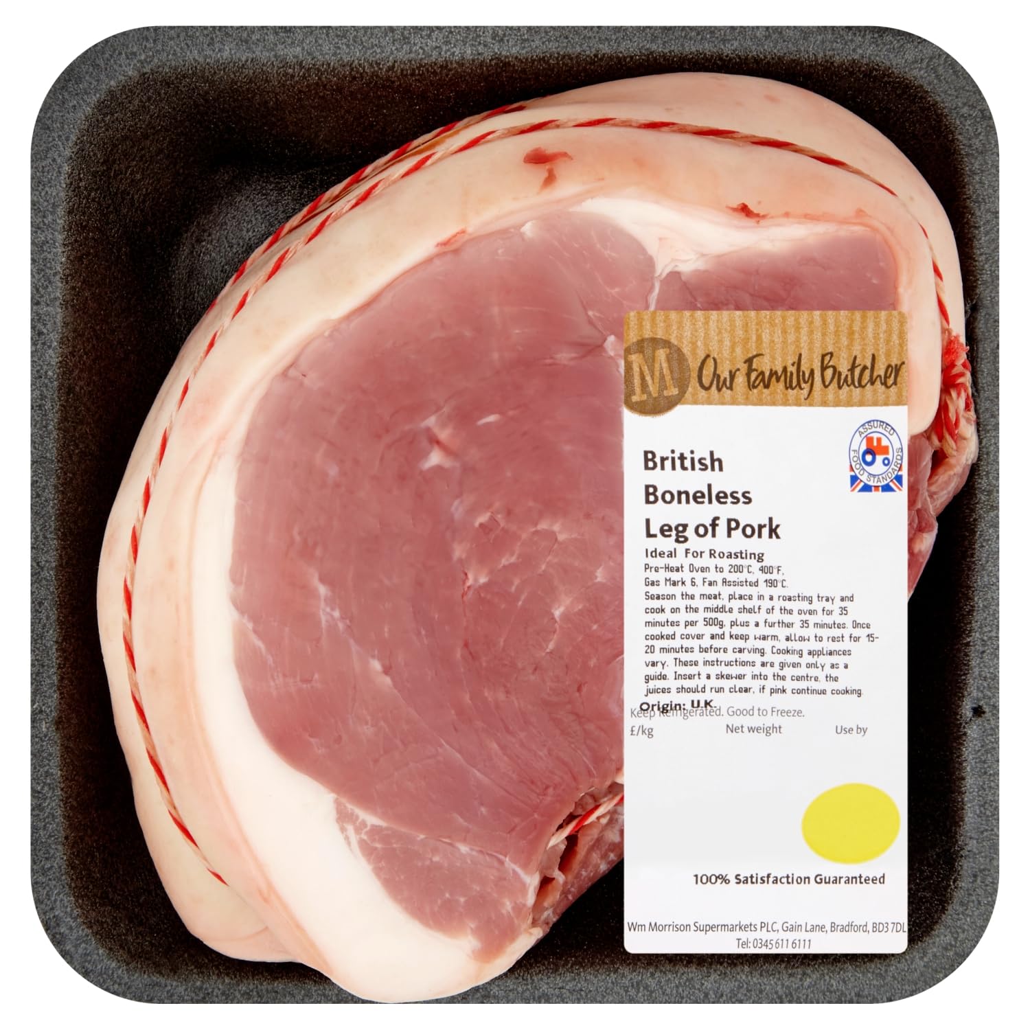 Morrisons Market Street Butcher's British Boneless Leg Of Pork (1kg - 6kg, typically 3.5kg)