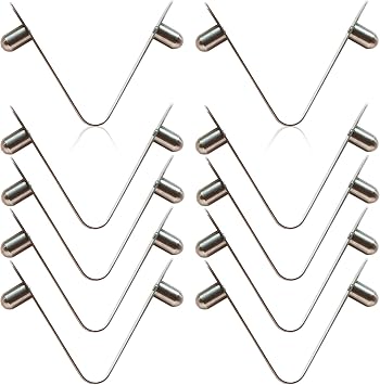 10 PCS Stainless Steel V-Clips Butterfly V Clip for Swimming Pool Spa Brush, Leaf Skimmer/Net, Vacuum Head, Mini Jet Vacuum, Telescopic Pole - Solid Double Pin