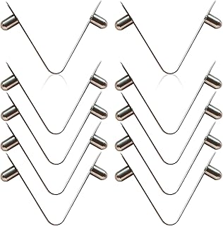 Anranmm 10 PCS Stainless Steel V-Clips Butterfly V Clip for Swimming Pool Spa Brush, Leaf Skimmer/Net, Vacuum Head, Mini Jet Vacuum, Telescopic Pole - Solid Double Pin
