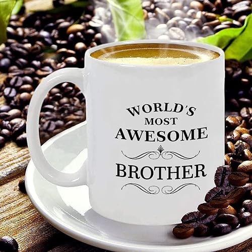Miniatura 3 de BESTORLOVE Taza de café para hermano más impresionante del mundo, ideas de regalos para hermano de hermana, hermano, regalo de Navidad, cumpleaños,
