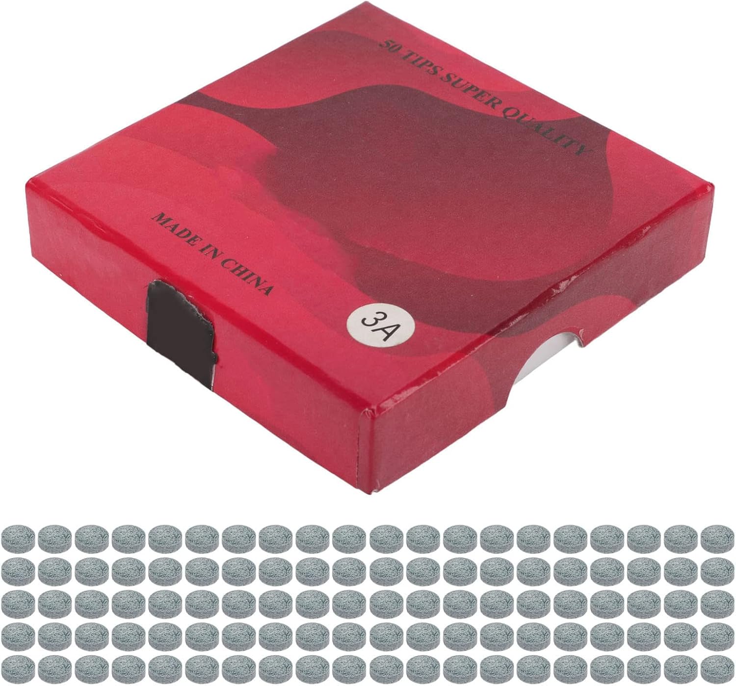 LIZEALUCKY 50pcs 14mm Grey Cue Tips with Excellent Elasticity for Billiard Players