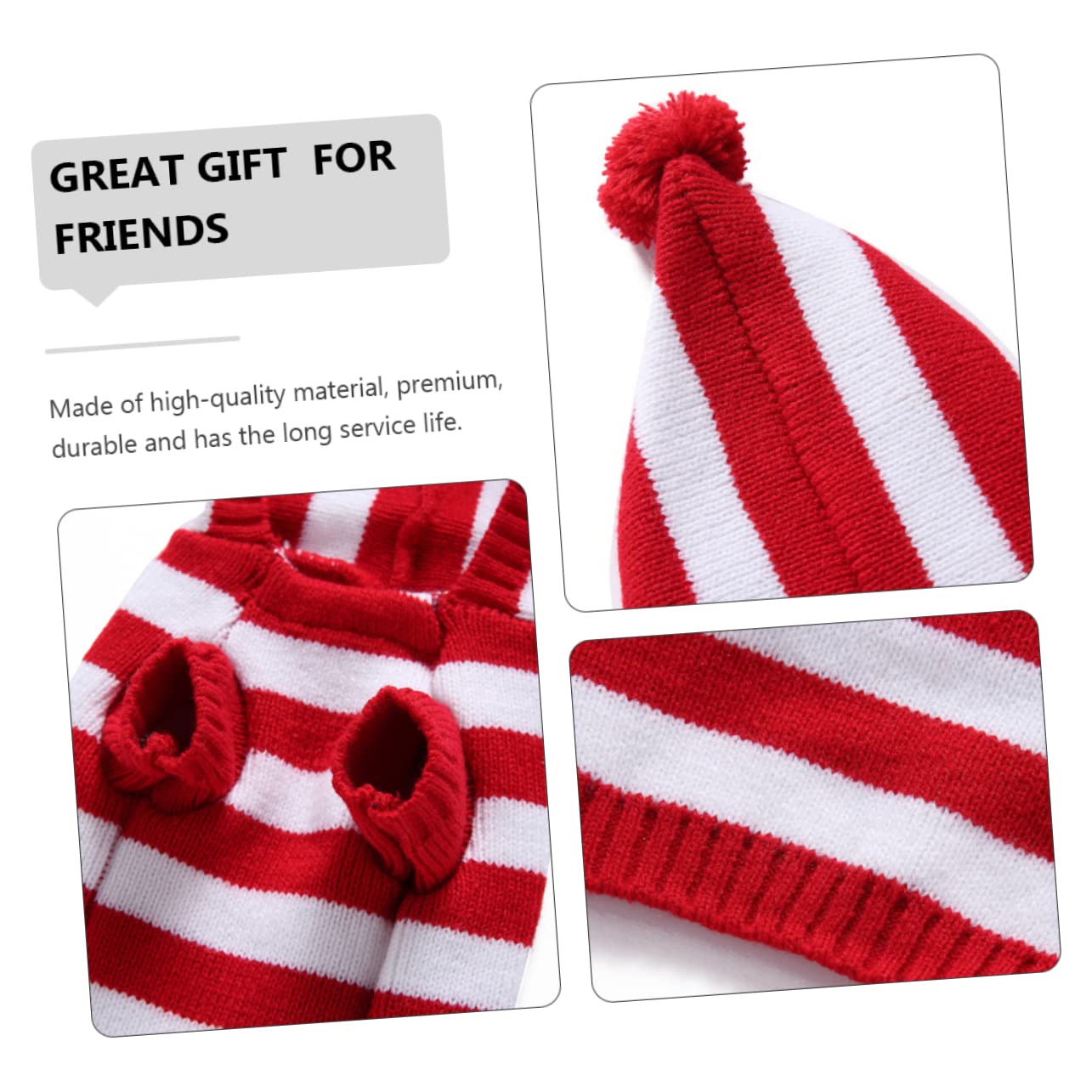 PRETYZOOM 3 Pièces Pull Chien Tricoté Décoration Extérieur Vêtements Thermiques Polyester