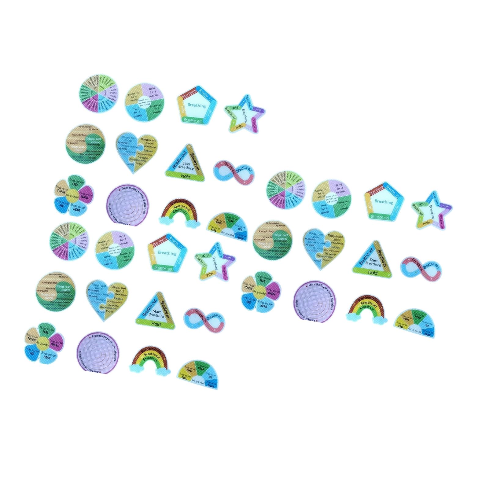 Ljmyy Anxietys Sensory Strips Calming Sticker Textured for Mood Calming Breathing Mindfulness Fidgety Sticker for Adult
