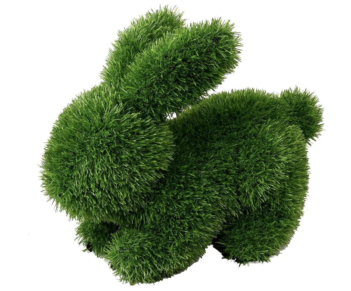 Innovative Kunstwerk Figuren aus Kunstrasen Hase Bär Hund Tier Garten Dekoration Gras Deko (Hase, 50 cm)