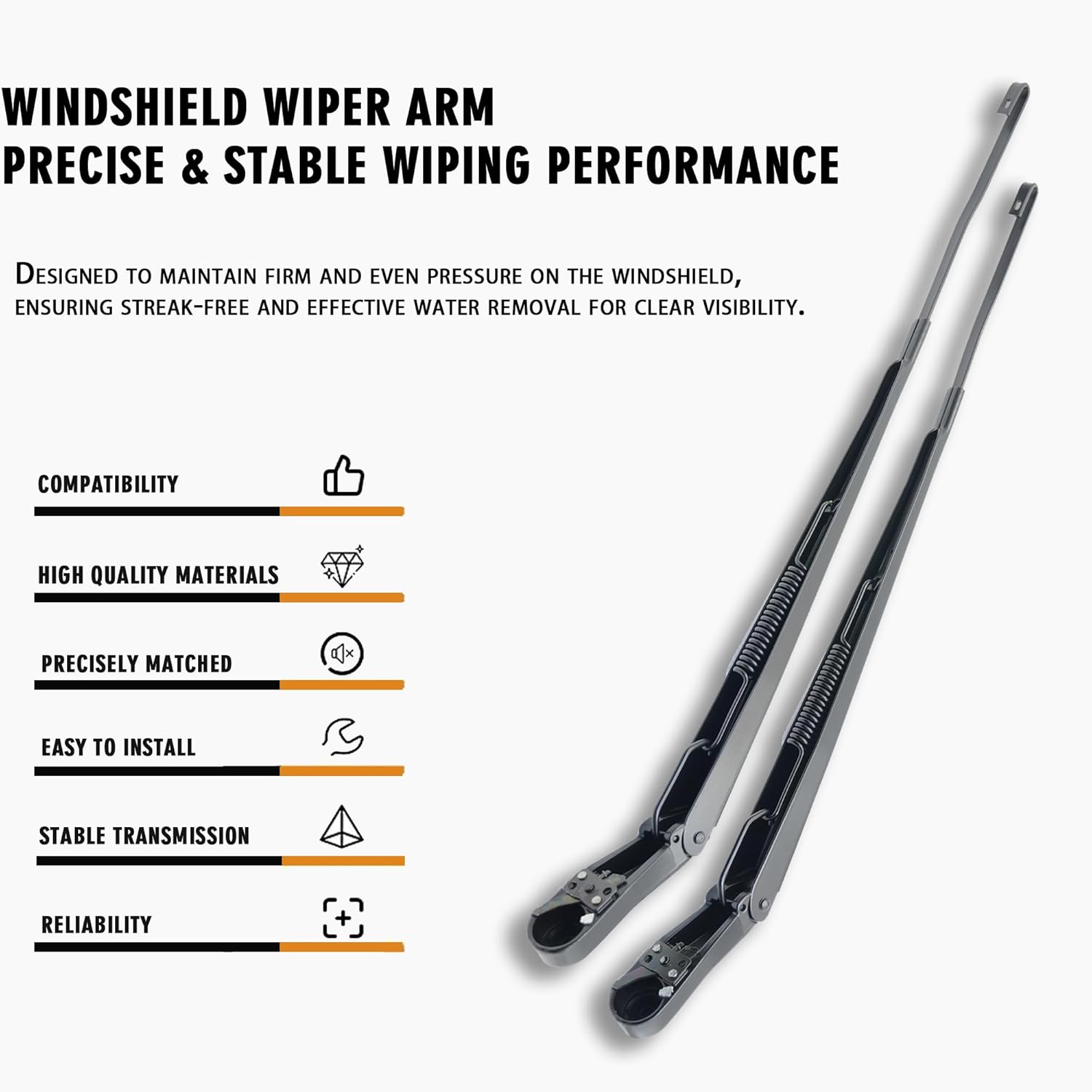 1 Pair Front Windshield Wiper Arm Kit Fits Compatible with 2015-2021 Ford F150 F250 F350 F450 F550 Super Duty Navigator Expedition Replaces OE 42798 42799 FL3Z17527A FL3Z17526A