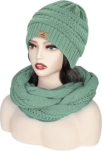 Miniatura 2 de Gorro de invierno, bufanda, guantes de punto de forro polar cálido, guantes de pantalla táctil, bufanda, regalos de invierno para mujeres y hombres