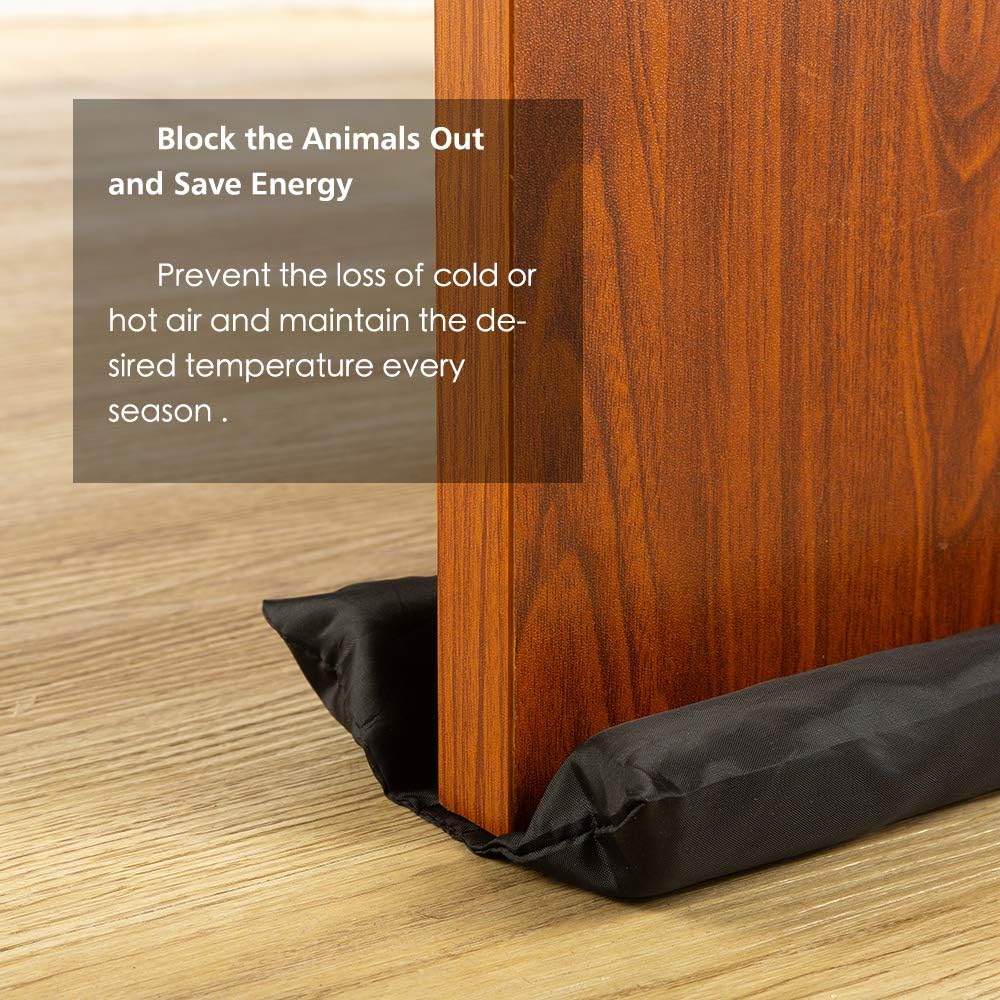 Megamore Under Door Draft Stopper Adjustable Insulation Sound Proof Door Draft Blocker for Noise Light Smell Stopper 32 to 35 inches