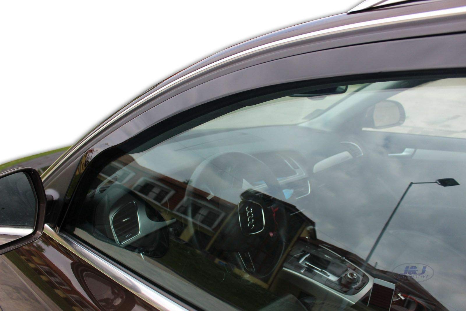 J&J AUTOMOTIVE Windabweiser passend für Audi A4 B8 2009-2015 4tlg, Heko Regenabweiser Vorne Hinten Getönt Dunkel Passform