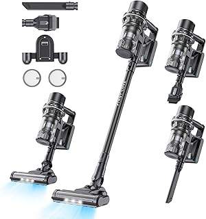 FirstLove Cordless Vacuum Cleaner, 25KPa Powerful Suction with 2200mAh Detachable Rechargeable Battery, 6 in 1 Bagless Vacuum with HEPA Filter, Cordless Stick Vacuum Cleaner for Hard Floor/Carpet