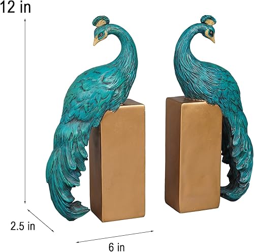 Miniatura 9 de Sujetalibros resistentes para decoración del hogar, juego de 2 sujetalibros antideslizantes de resina de elefante, moderno, decorativo, estatua de