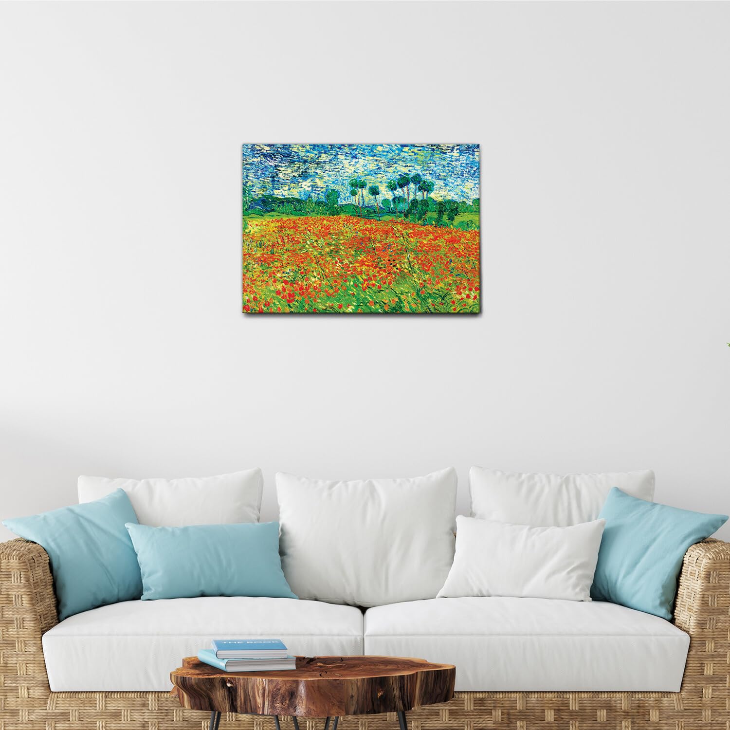 Giallobus - Quadro - Vincent Van Gogh - Poppy field (Campo di papaveri) - Tela Canvas Telaio Standard - 70L x 50l cm - Pronto da appendere - Quadri moderni per la casa