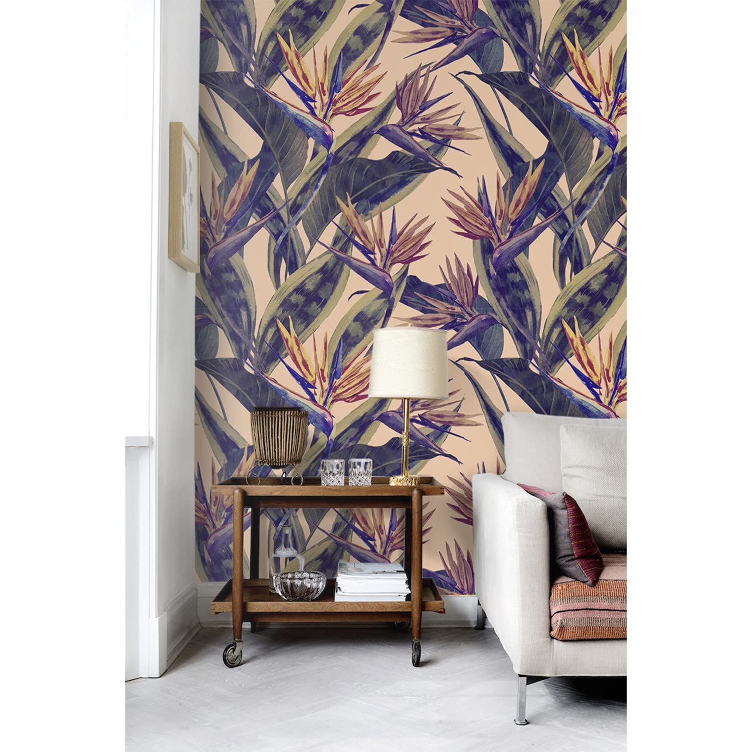 Papier peint latex plante hawaïenne 250x250cm pour salon et meuble