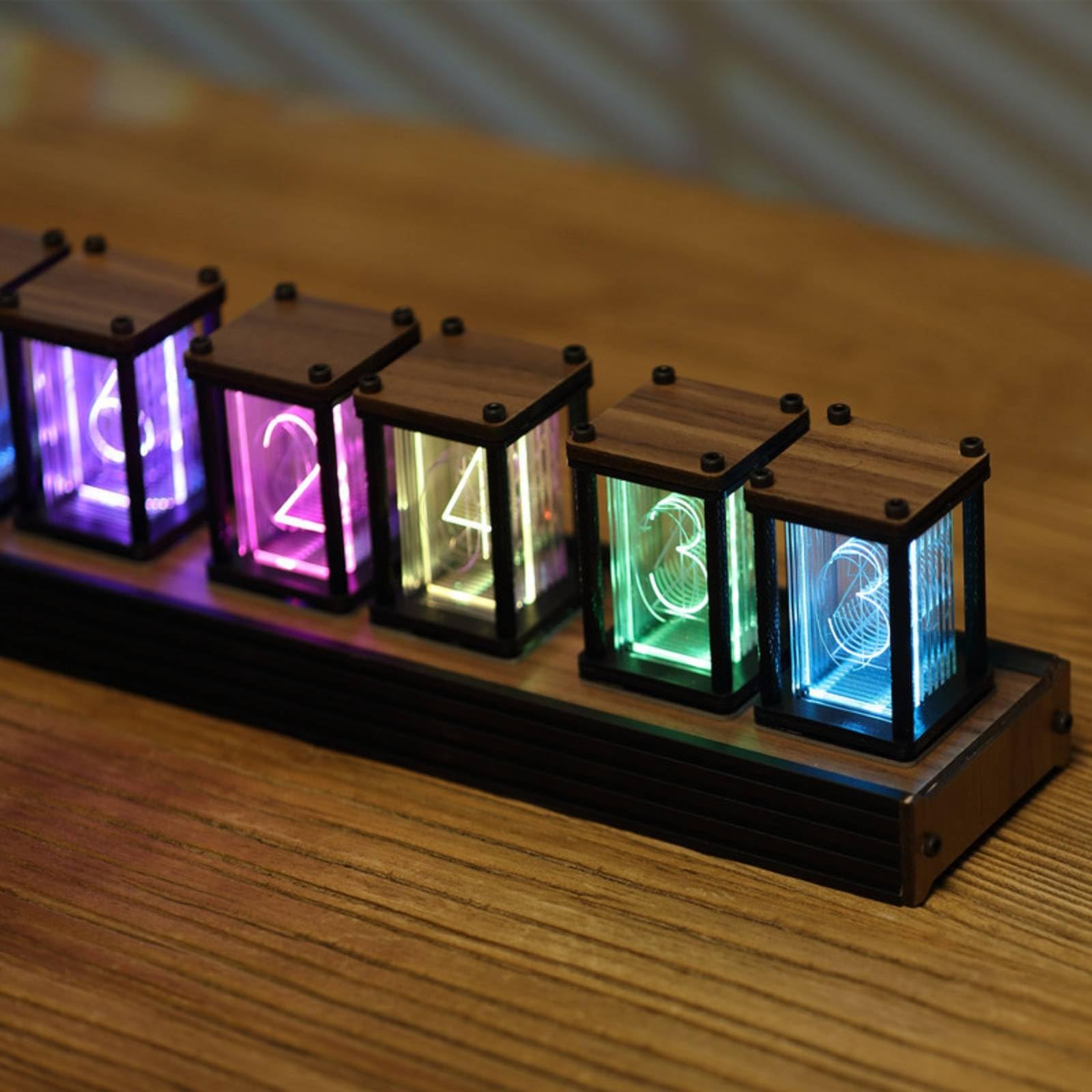 Reloj Escritorio Digital Luminoso, D款 | Claro, Reloj Electrónico Mesa, para Oficina