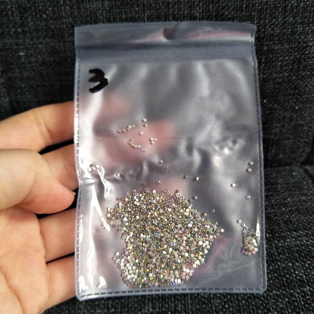 Flatback Glass Crystals Rhinestones for Nails AB Gems Stones Beads Nail Art Rhinestones for Decoration Accessories Crafts Eye Makeup Clothes Shoes (2880pcs SS3)