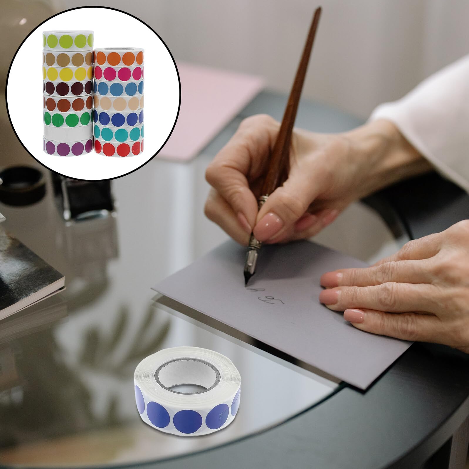 15 pezzi Adesivi Tondi Colorati Etichette Autoadesive Rotonde per Codifica Colore Etichettatura Alimenti Progetti Scolastici e Ufficio Facili da Rimuovere e Riutilizzabili