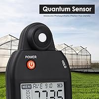 Vista 4 de Medidor PAR para luces LED de crecimiento de alta precisión Sensor Quantum Medidor de luz Par Tester PPFD para medir la actividad fotosintética