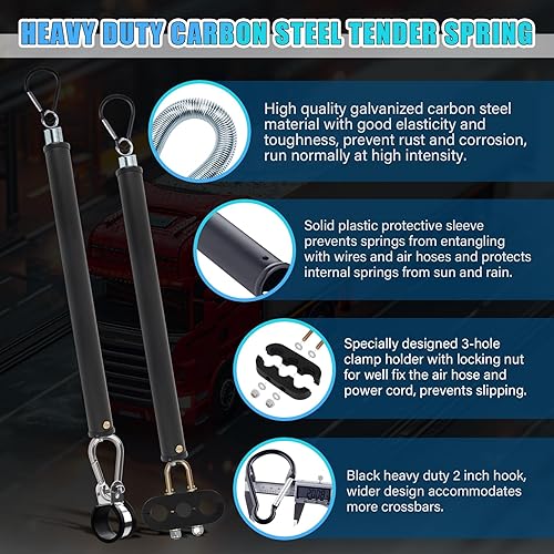 Miniatura 17 de 3 en 1 de 15 pies de longitud, resistente, 7 vías, camión, tractor, remolque, cable eléctrico, cable de envoltura de cable ABS y manguera de línea